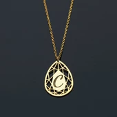 Gümüş VAOOV Lazer Kesimli Harf Kolye thumbnail 2