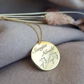 Vaoov 925 Ayar Gümüş Kişiye Özel Kırlangıç İsimli Plaka Kolye thumbnail 1