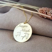 Vaoov 925 Ayar Gümüş Kişiye Özel Kırlangıç İsimli Plaka Kolye thumbnail 2