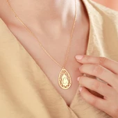 Gümüş VAOOV Lazer Kesimli Harf Kolye thumbnail 1