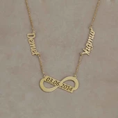 Vaoov 925 Ayar Gümüş İsimli Sonsuz Plaka Kolye thumbnail 2