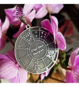 Vaoov 925 Ayar Gümüş Doğum Haritası Astroloji Kolye - 2