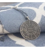 Vaoov 925 Ayar Gümüş Doğum Haritası Astroloji Kolye - 1