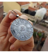 Vaoov 925 Ayar Gümüş Doğum Haritası Astroloji Kolye - 3