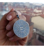 Vaoov 925 Ayar Gümüş Doğum Haritası Astroloji Kolye - 4