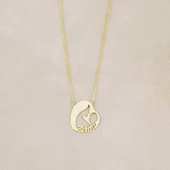 Vaoov 925 Ayar Gümüş Kişiye Özel İsimli Anne Bebek Kolyesi thumbnail 2