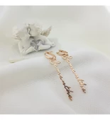 Vaoov 925 Ayar Gümüş Dikey El Yazısı İsim Küpe thumbnail 1