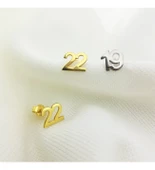 Vaoov 925 Ayar Gümüş Rakam Küpe thumbnail 2