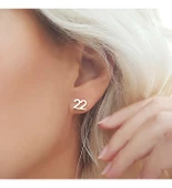 Vaoov 925 Ayar Gümüş Rakam Küpe thumbnail 3