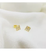 Vaoov 925 Ayar Gümüş Taşlı Harf Küpe thumbnail 3