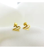 Vaoov 925 Ayar Gümüş Rakam Küpe thumbnail 1