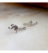 Vaoov 925 Ayar Gümüş Kişiye Özel İsim Küpe thumbnail 2