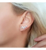 Vaoov 925 Ayar Gümüş Kişiye Özel İsim Küpe thumbnail 3