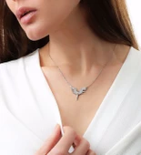 Vaoov 925 Ayar Gümüş Melek Kanatlı Kılıç Kolye thumbnail 1