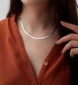 Vaoov 925 Ayar Gümüş İtalyan Yılan Zincir thumbnail 2