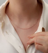 Vaoov 925 Ayar Gümüş Zincir Kolye thumbnail 1