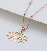 Vaoov 925 Ayar Gümüş Lotus Çiçeği Kadın Hediye Kolye thumbnail 2