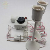 Termostat Kontrollü Düğmeli Yanan 1 Lamba Çıkışlı 2 Uzun Duyu Seti Hayvan Sürüngen Isıtma Sistemi - 2