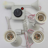 Termostat Kontrollü Düğmeli Yanan 1 Lamba Çıkışlı 3 Uzun Duyu Seti Hayvan Kuş Isıtma Sistemi - 2