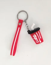 İçecek Kola Bardak Silikon Anahtarlık Çanta Süsü Oyuncak - 1