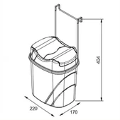 Geseus Mutfak Dolap İçi Askılı Geçmeli Pratik Kapak Çöp Kovası 5,5 LT-SF007 - 4