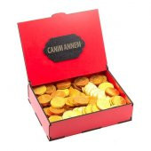 Sevdiklerinize Özel Kırmızı Ahşap Hediye Kutusunda Para Çikolata ( Canım Annem Yazılı ) - 1