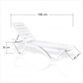 Ayarlı 188 cm Deniz Plaj Sahil Kumsal Bahçe Balkon Yazlık Havuz Villa Şezlongu Yatağı Şezlong Yatak - 3