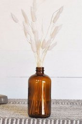 Modern Amber Cam Şişe Vazo 17cm - 1