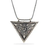 Gümüş Üçgen İçi Açılabilen Allah Muskalık Kolye thumbnail 4