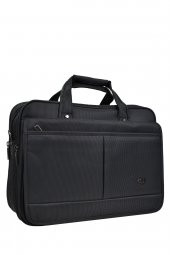 Elatae Lüks Kumaş Çok Gözlü Laptop & Evrak Çantası Siyah 71439 thumbnail 1