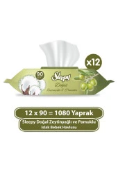 Sleepy Doğal Zeytinyağlı Ve Pamuklu Islak Bebek Havlusu 12x90 (1080 YAPRAK) - 1
