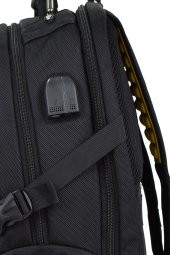 Elatae Lüks Kumaş Çok Gözlü Ortopedik Laptop Sırt Çantası Siyah 51432 - 4