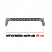 Kulp Antik Gümüş Dolap Çekmece Kulp 128 mm (VİDA DAHİL) - 4