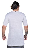 Capotrio Erkek Özel Tasarım Uzun Keten T-Shirt Gri - 3