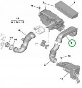 Hava Filtre Hortumu Peugeot  207 307 308 C3 C4 Partner  1.6 HDi - 5