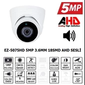 EZCOOL EZ-5075HD 5MP 3.6MM SMD AHD SESLİ DOME KAMERA - 1