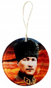 Kalpaklı Atatürk 15 Santimetre Füzyon Cam Duvar Süsü thumbnail 1