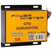 POWERMASTER PM-7896 24V DC / 12V DC 5 AMPER OTO KONVERTÖR - 1