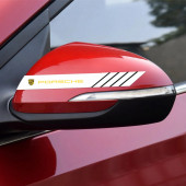 Porsche Yan Aynalar Selefon Kaplama Sticker Seti - 1