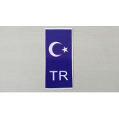 TR PLAKA STİCKER KOYU MAVİ 10,5x4,5cm AY YILDIZ TR STİCKER, TR ETİKETİ, TR ÇIKARTMASI, PLAKA ARMASI - 1