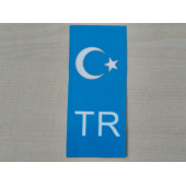 TR PLAKA STİCKER AÇIK MAVİ 10,5x4,5cm AY YILDIZ TR STİCKER, TR ETİKETİ, TR ÇIKARTMASI, PLAKA ARMASI - 1