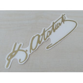 K. ATATÜRK STİCKER Gold 12,5x3,5cm ATATÜRK İMZASI STİCKER, ATATÜRK ETİKETİ, ATATÜRK ÇIKARTMASI - 1