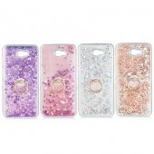 Samsung Galaxy J7 Prime Kılıf Milce Simli Sıvılı Yüzüklü Kapak - 6