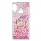 Samsung Galaxy A10S Kılıf Milce Simli Sıvılı Yüzüklü Kapak - 1