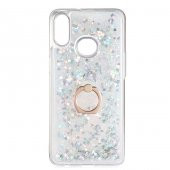 Samsung Galaxy A10S Kılıf Milce Simli Sıvılı Yüzüklü Kapak - 5