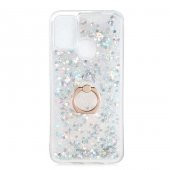 Samsung Galaxy M31 Kılıf Milce Simli Sıvılı Yüzüklü Kapak - 5