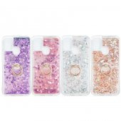 Samsung Galaxy M31 Kılıf Milce Simli Sıvılı Yüzüklü Kapak - 6