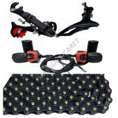 Hsgl Bisiklet Vites Kolu Siyah Ön Attırıcı Arka Attırıcı Zincir Set Bisiklet Yedek Parça Aksesuar - 1