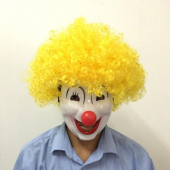 Sarı Bonus Peruk Palyaço Maske Seti - 1