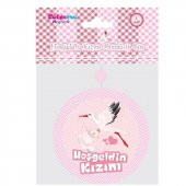 Hoşgeldin Kızım Yazılı Baby Shower Partisi Asmalı İp Süs 3 Adet - 1